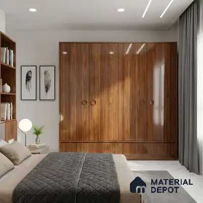 Wooden Look LM 02949 Balsa Red 8 ft x 4 ft High Gloss Finish Decorative Laminate - 1 mm | Suitable for TV Unit, Wardrobe, Kitchen Cabinets