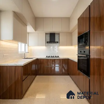 Wooden Look LM 02949 Balsa Red 8 ft x 4 ft High Gloss Finish Decorative Laminate - 1 mm | Suitable for TV Unit, Wardrobe, Kitchen Cabinets