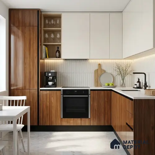 Wooden Look LM 02949 Balsa Red 8 ft x 4 ft High Gloss Finish Decorative Laminate - 1 mm | Suitable for TV Unit, Wardrobe, Kitchen Cabinets