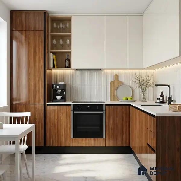 Wooden Look LM 02949 Balsa Red 8 ft x 4 ft High Gloss Finish Decorative Laminate - 1 mm | Suitable for TV Unit, Wardrobe, Kitchen Cabinets