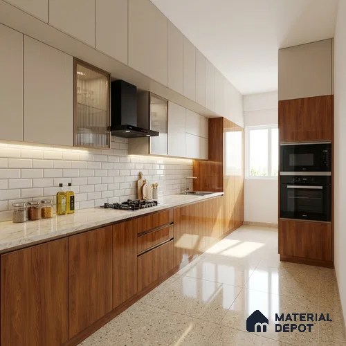 Wooden Look LM 02950 Balsa Yellow 8 ft x 4 ft High Gloss Finish Decorative Laminate - 1 mm | Suitable for TV Unit, Wardrobe, Kitchen Cabinets