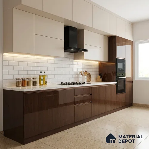 Wooden Look LM 02951 Redian 8 ft x 4 ft High Gloss Finish Decorative Laminate - 1 mm | Suitable for TV Unit, Wardrobe, Kitchen Cabinets