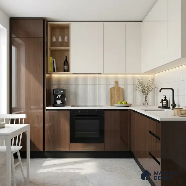 Wooden Look LM 02951 Redian 8 ft x 4 ft High Gloss Finish Decorative Laminate - 1 mm | Suitable for TV Unit, Wardrobe, Kitchen Cabinets