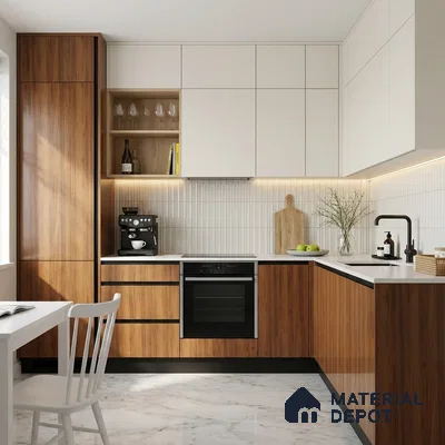Wooden Look LM 02953 Tribcano 8 ft x 4 ft High Gloss Finish Decorative Laminate - 1 mm | Suitable for TV Unit, Wardrobe, Kitchen Cabinets