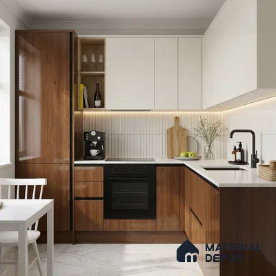 Wooden Look LM 02955 Balsar Cherry 8 ft x 4 ft High Gloss Finish Decorative Laminate - 1 mm | Suitable for TV Unit, Wardrobe, Kitchen Cabinets
