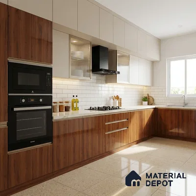 Wooden Look LM 02956 Cinnamon 8 ft x 4 ft High Gloss Finish Decorative Laminate - 1 mm | Suitable for TV Unit, Wardrobe, Kitchen Cabinets