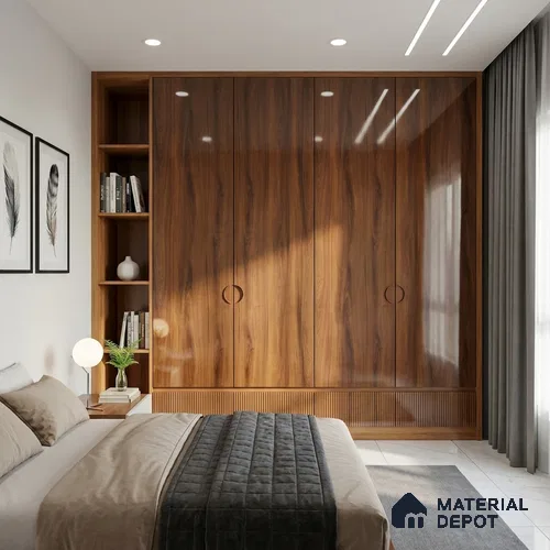 Wooden Look LM 02957 Buxus 8 ft x 4 ft High Gloss Finish Decorative Laminate - 1 mm | Suitable for TV Unit, Wardrobe, Kitchen Cabinets