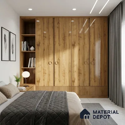 Wooden Look LM 02961 Penut Pine 8 ft x 4 ft High Gloss Finish Decorative Laminate - 1 mm | Suitable for TV Unit, Wardrobe, Kitchen Cabinets