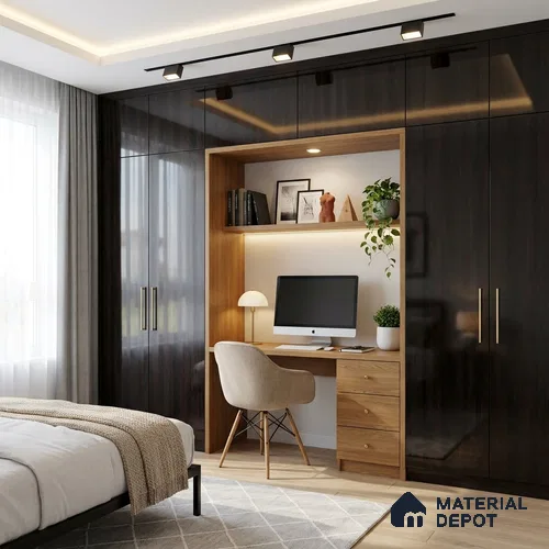 Wooden Look LM 02962 Swissable 8 ft x 4 ft High Gloss Finish Decorative Laminate - 1 mm | Suitable for TV Unit, Wardrobe, Kitchen Cabinets