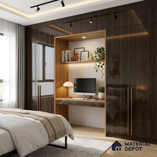 Wooden Look LM 02967 Jute Maple 8 ft x 4 ft High Gloss Finish Decorative Laminate - 1 mm | Suitable for TV Unit, Wardrobe, Kitchen Cabinets