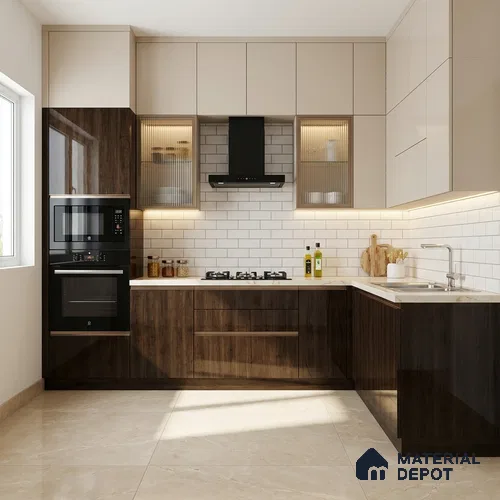 Wooden Look LM 02967 Jute Maple 8 ft x 4 ft High Gloss Finish Decorative Laminate - 1 mm | Suitable for TV Unit, Wardrobe, Kitchen Cabinets