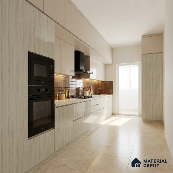 Wooden Look LM 02968 Swish Elm 8 ft x 4 ft High Gloss Finish Decorative Laminate - 1 mm | Suitable for TV Unit, Wardrobe, Kitchen Cabinets