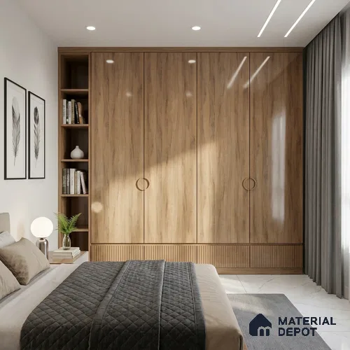 Wooden Look LM 02969 Village Oak 8 ft x 4 ft High Gloss Finish Decorative Laminate - 1 mm | Suitable for TV Unit, Wardrobe, Kitchen Cabinets
