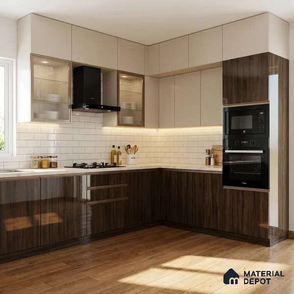 Wooden Look LM 02970 Country Oak 8 ft x 4 ft High Gloss Finish Decorative Laminate - 1 mm | Suitable for TV Unit, Wardrobe, Kitchen Cabinets
