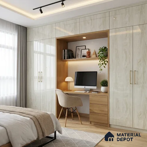 Wooden Look LM 02972 Casablanca 8 ft x 4 ft High Gloss Finish Decorative Laminate - 1 mm | Suitable for TV Unit, Wardrobe, Kitchen Cabinets