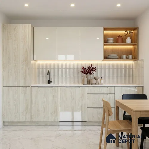 Wooden Look LM 02972 Casablanca 8 ft x 4 ft High Gloss Finish Decorative Laminate - 1 mm | Suitable for TV Unit, Wardrobe, Kitchen Cabinets
