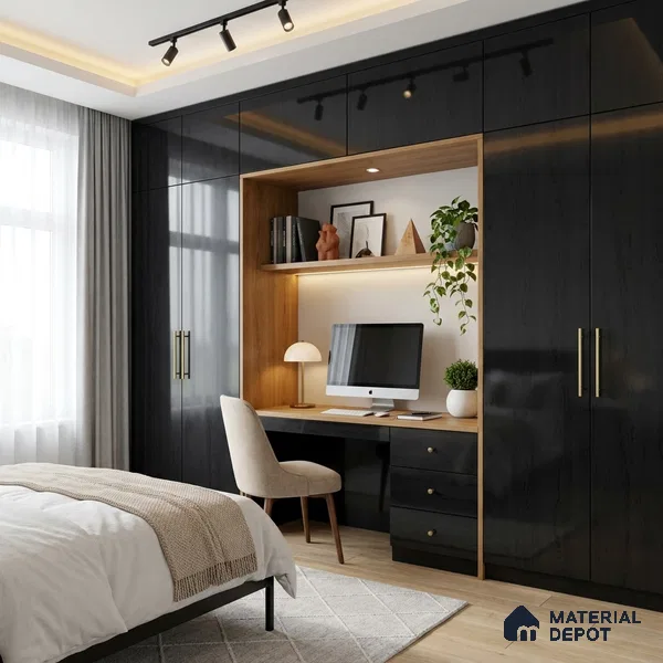 Wooden Look LM 02974 Azure Accent 8 ft x 4 ft High Gloss Finish Decorative Laminate - 1 mm | Suitable for TV Unit, Wardrobe, Kitchen Cabinets