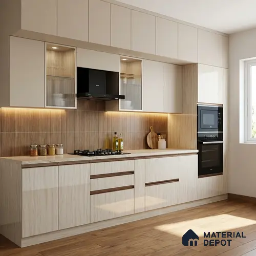 Wooden Look LM 02976 Ice Burg 8 ft x 4 ft High Gloss Finish Decorative Laminate - 1 mm | Suitable for TV Unit, Wardrobe, Kitchen Cabinets