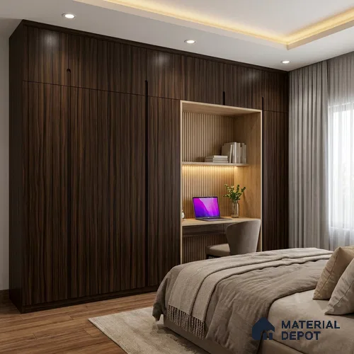 Wooden Look LM 02979 Smoke Walnut 8 ft x 4 ft Extra Matt Finish Decorative Laminate - 1 mm | Suitable for TV Unit, Wardrobe, Kitchen Cabinets