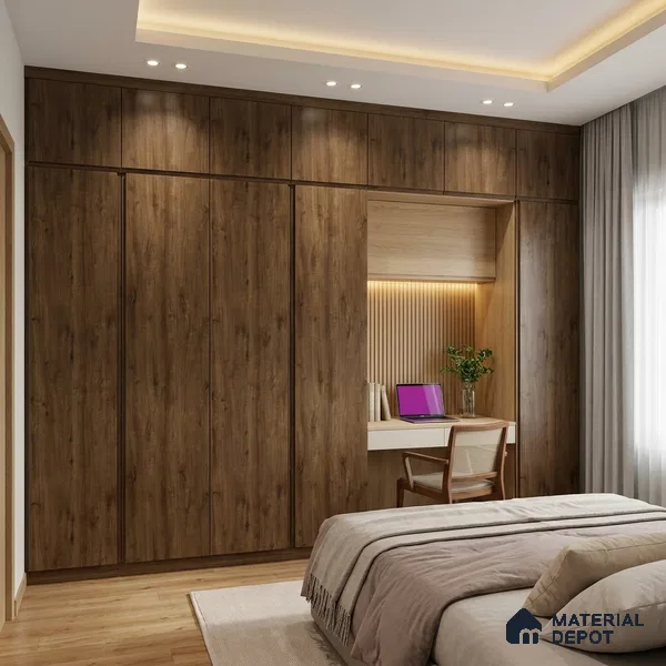 Wooden Look LM 02980 MT 631 HZ Cuneo Oak Cherry HZ 8 ft x 4 ft Extra Matt Finish Decorative Laminate - 1 mm | Suitable for TV Unit, Wardrobe, Kitchen Cabinets
