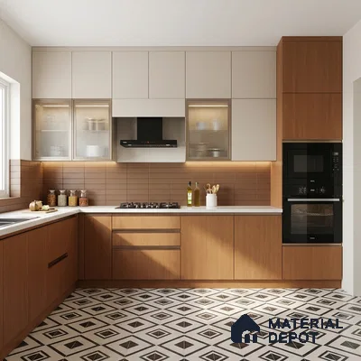 Wooden Look LM 02983 Criftone 8 ft x 4 ft Suede Finish Decorative Laminate - 1 mm | Suitable for TV Unit, Wardrobe, Kitchen Cabinets