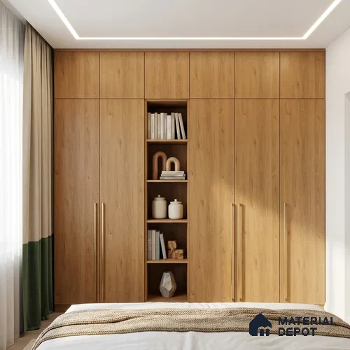 Wooden Look LM 02984 Balsar Yellow 8 ft x 4 ft Suede Finish Decorative Laminate - 1 mm | Suitable for TV Unit, Wardrobe, Kitchen Cabinets