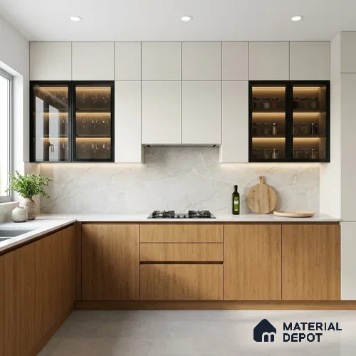 Wooden Look LM 02984 Balsar Yellow 8 ft x 4 ft Suede Finish Decorative Laminate - 1 mm | Suitable for TV Unit, Wardrobe, Kitchen Cabinets