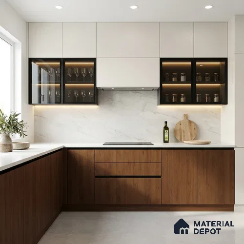 Wooden Look LM 02985 Balsar Cherry 8 ft x 4 ft Suede Finish Decorative Laminate - 1 mm | Suitable for TV Unit, Wardrobe, Kitchen Cabinets