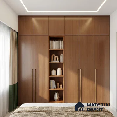 Wooden Look LM 02986 Carapa 8 ft x 4 ft Suede Finish Decorative Laminate - 1 mm | Suitable for TV Unit, Wardrobe, Kitchen Cabinets