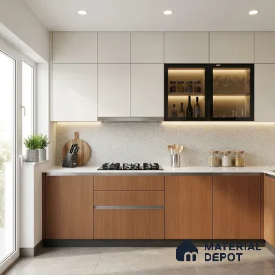 Wooden Look LM 02986 Carapa 8 ft x 4 ft Suede Finish Decorative Laminate - 1 mm | Suitable for TV Unit, Wardrobe, Kitchen Cabinets