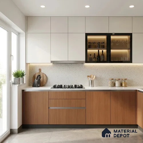 Wooden Look LM 02986 Carapa 8 ft x 4 ft Suede Finish Decorative Laminate - 1 mm | Suitable for TV Unit, Wardrobe, Kitchen Cabinets