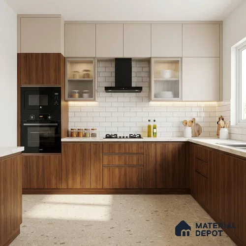 Wooden Look LM 02987 Tribcano 8 ft x 4 ft Suede Finish Decorative Laminate - 1 mm | Suitable for TV Unit, Wardrobe, Kitchen Cabinets