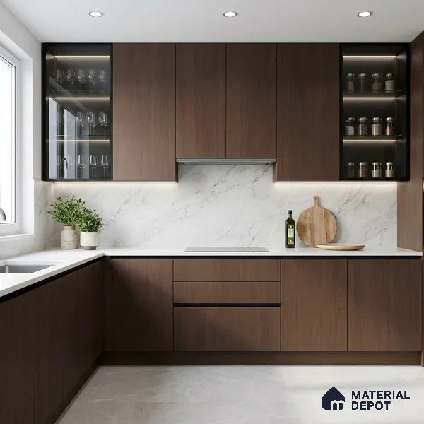 Wooden Look LM 02988 Redian 8 ft x 4 ft Suede Finish Decorative Laminate - 1 mm | Suitable for TV Unit, Wardrobe, Kitchen Cabinets