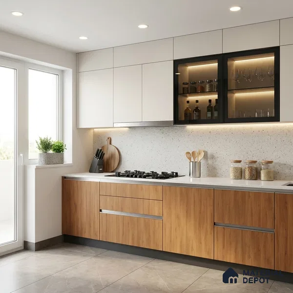 Wooden Look LM 02989 Dessertian 8 ft x 4 ft Suede Finish Decorative Laminate - 1 mm | Suitable for TV Unit, Wardrobe, Kitchen Cabinets