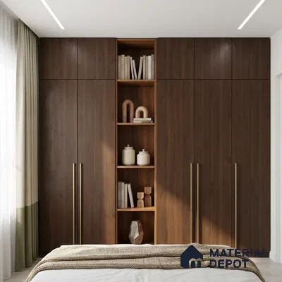 Wooden Look LM 02991 Dare Walnut 8 ft x 4 ft Suede Finish Decorative Laminate - 1 mm | Suitable for TV Unit, Wardrobe, Kitchen Cabinets