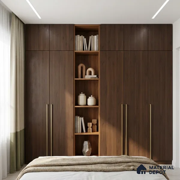 Wooden Look LM 02991 Dare Walnut 8 ft x 4 ft Suede Finish Decorative Laminate - 1 mm | Suitable for TV Unit, Wardrobe, Kitchen Cabinets