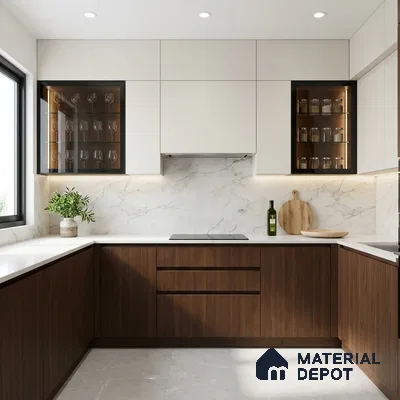 Wooden Look LM 02991 Dare Walnut 8 ft x 4 ft Suede Finish Decorative Laminate - 1 mm | Suitable for TV Unit, Wardrobe, Kitchen Cabinets