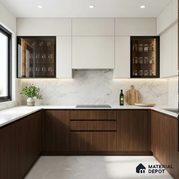 Wooden Look LM 02991 Dare Walnut 8 ft x 4 ft Suede Finish Decorative Laminate - 1 mm | Suitable for TV Unit, Wardrobe, Kitchen Cabinets