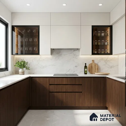 Wooden Look LM 02991 Dare Walnut 8 ft x 4 ft Suede Finish Decorative Laminate - 1 mm | Suitable for TV Unit, Wardrobe, Kitchen Cabinets