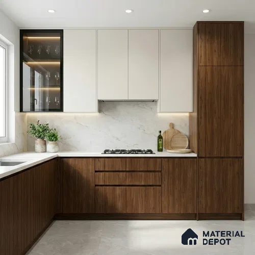 Wooden Look LM 02996 Amber Wooden 8 ft x 4 ft Suede Finish Decorative Laminate - 1 mm | Suitable for TV Unit, Wardrobe, Kitchen Cabinets