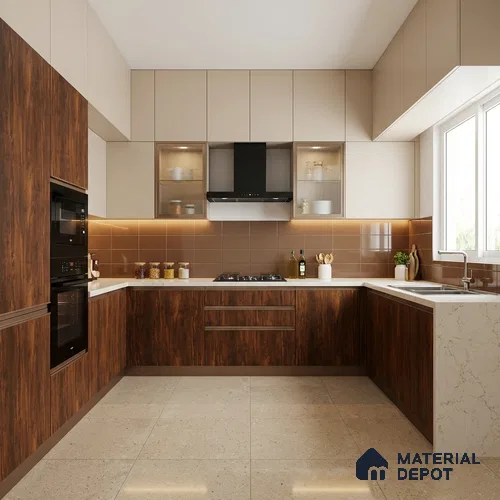Wooden Look LM 03001 Bronze Musk 8 ft x 4 ft Suede Finish Decorative Laminate - 1 mm | Suitable for TV Unit, Wardrobe, Kitchen Cabinets