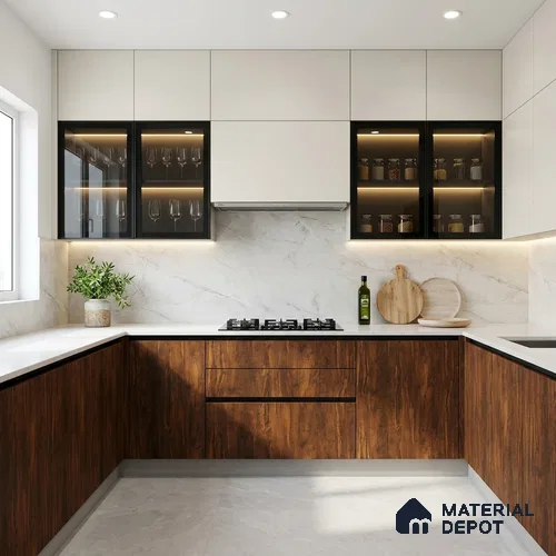 Wooden Look LM 03001 Bronze Musk 8 ft x 4 ft Suede Finish Decorative Laminate - 1 mm | Suitable for TV Unit, Wardrobe, Kitchen Cabinets