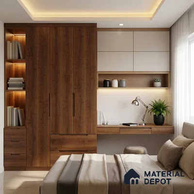 Wooden Look LM 03003 Crimson Cedar 8 ft x 4 ft Suede Finish Decorative Laminate - 1 mm | Suitable for TV Unit, Wardrobe, Kitchen Cabinets