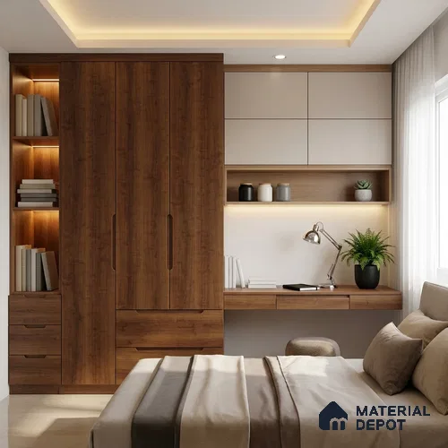 Wooden Look LM 03003 Crimson Cedar 8 ft x 4 ft Suede Finish Decorative Laminate - 1 mm | Suitable for TV Unit, Wardrobe, Kitchen Cabinets