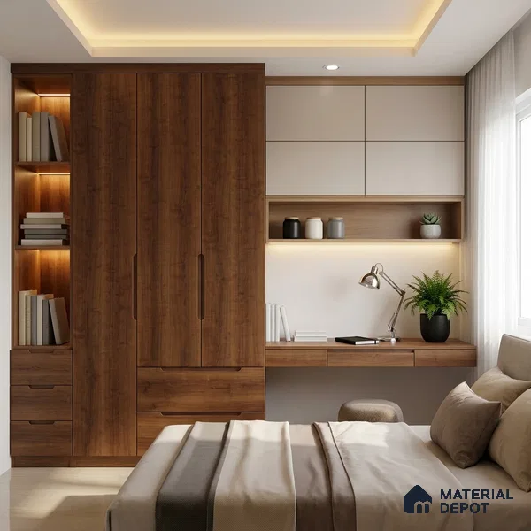 Wooden Look LM 03003 Crimson Cedar 8 ft x 4 ft Suede Finish Decorative Laminate - 1 mm | Suitable for TV Unit, Wardrobe, Kitchen Cabinets