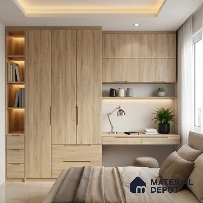 Wooden Look LM 03007 Village Oak 8 ft x 4 ft Suede Finish Decorative Laminate - 1 mm | Suitable for TV Unit, Wardrobe, Kitchen Cabinets