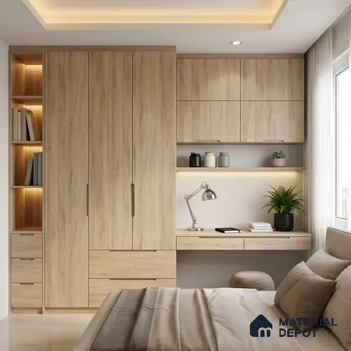 Wooden Look LM 03007 Village Oak 8 ft x 4 ft Suede Finish Decorative Laminate - 1 mm | Suitable for TV Unit, Wardrobe, Kitchen Cabinets