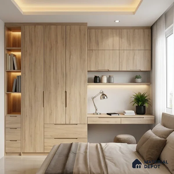 Wooden Look LM 03007 Village Oak 8 ft x 4 ft Suede Finish Decorative Laminate - 1 mm | Suitable for TV Unit, Wardrobe, Kitchen Cabinets