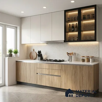 Wooden Look LM 03007 Village Oak 8 ft x 4 ft Suede Finish Decorative Laminate - 1 mm | Suitable for TV Unit, Wardrobe, Kitchen Cabinets
