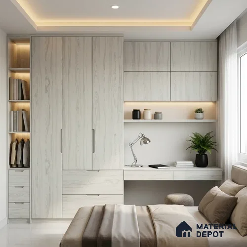 Wooden Look LM 03010 Swish Elm 8 ft x 4 ft Suede Finish Decorative Laminate - 1 mm | Suitable for TV Unit, Wardrobe, Kitchen Cabinets
